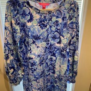 Lily Pulitzer blue long sleeve floral dress